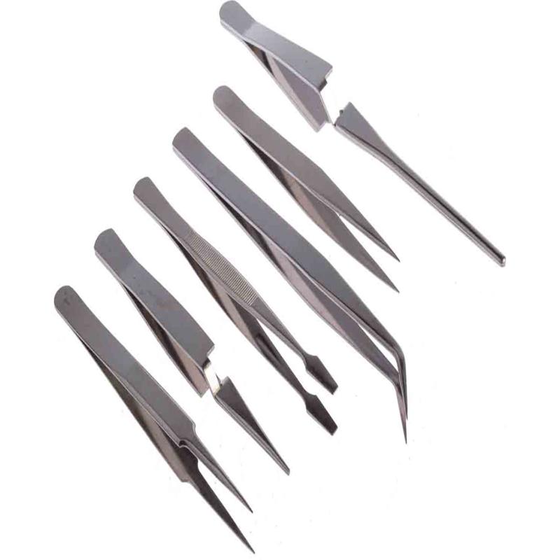 RS PRO Nickel Plated Steel, Tweezer Set