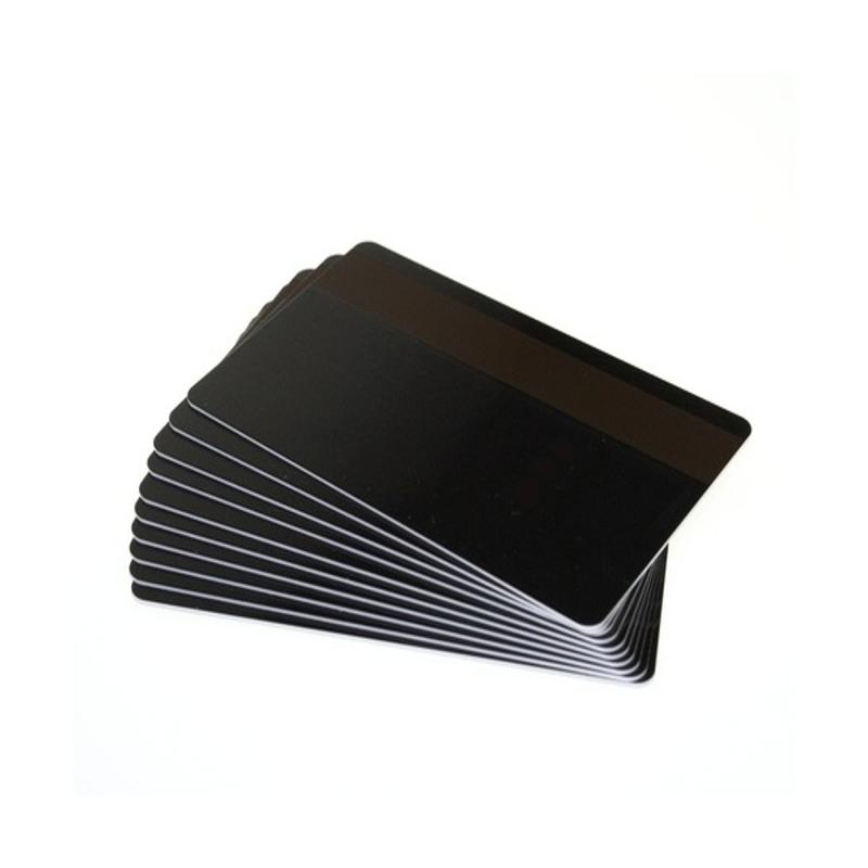 Black Gloss 760 Micron Plastic Cards With Hi-Co Magnetic Stripe (Pack of 100) ,SKU :C-A7-BKHI