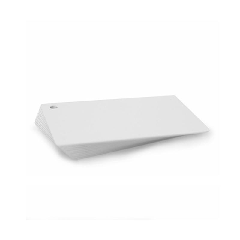 Premium White 760 Micron Cards with 5mm Round Hole Punch in top right corner - Portrait (Pack of 100) ,SKU :C-A7-WHHO